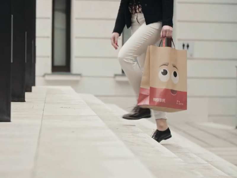 Druck auf Papiertüten